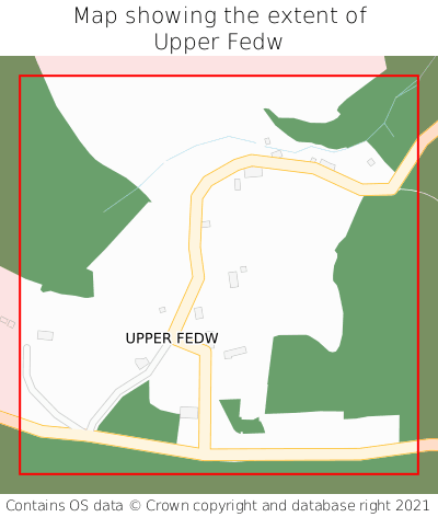 Map showing extent of Upper Fedw as bounding box