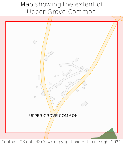 Map showing extent of Upper Grove Common as bounding box
