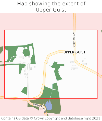 Map showing extent of Upper Guist as bounding box