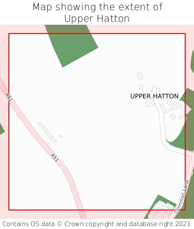 Map showing extent of Upper Hatton as bounding box