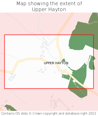 Map showing extent of Upper Hayton as bounding box