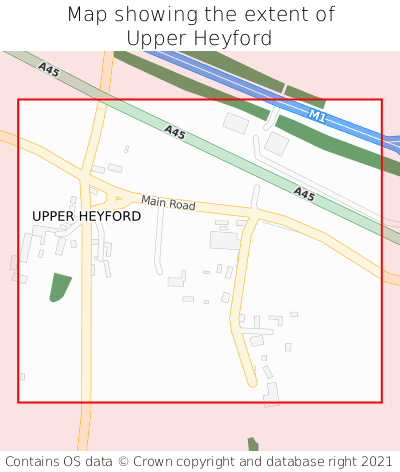 Map showing extent of Upper Heyford as bounding box