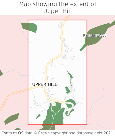 Map showing extent of Upper Hill as bounding box