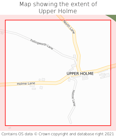 Map showing extent of Upper Holme as bounding box