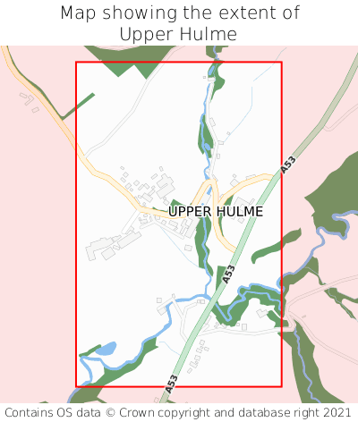 Map showing extent of Upper Hulme as bounding box