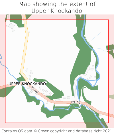 Map showing extent of Upper Knockando as bounding box