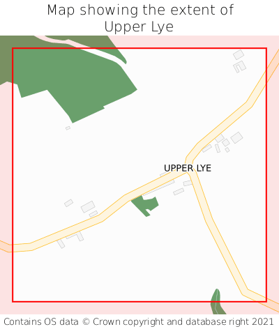 Map showing extent of Upper Lye as bounding box