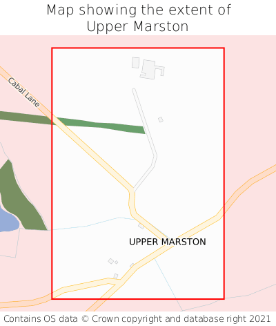 Map showing extent of Upper Marston as bounding box