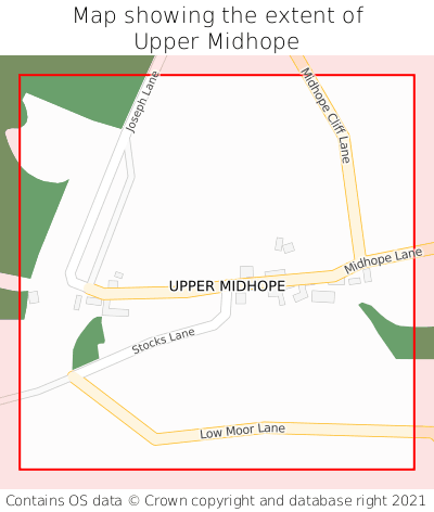Map showing extent of Upper Midhope as bounding box