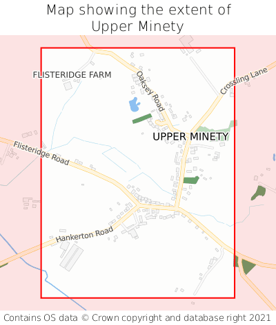 Map showing extent of Upper Minety as bounding box