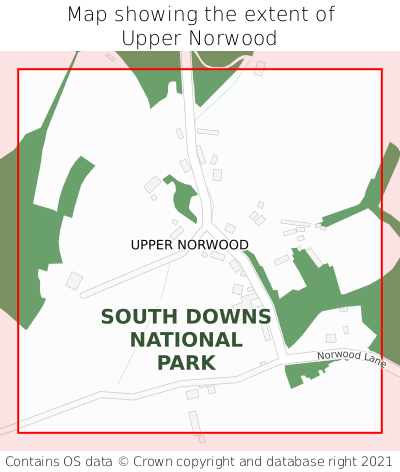 Map showing extent of Upper Norwood as bounding box