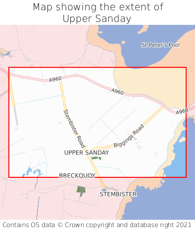 Map showing extent of Upper Sanday as bounding box