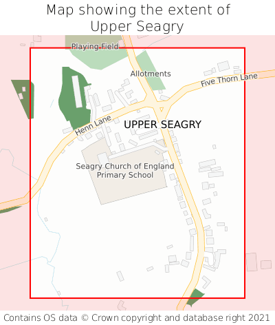 Map showing extent of Upper Seagry as bounding box