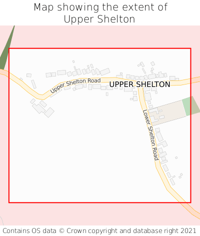 Map showing extent of Upper Shelton as bounding box