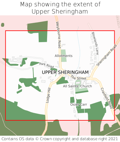 Map showing extent of Upper Sheringham as bounding box