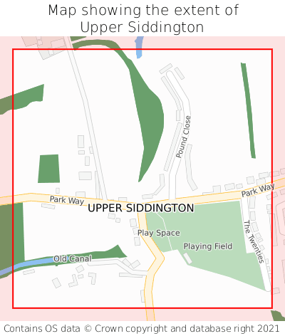 Map showing extent of Upper Siddington as bounding box
