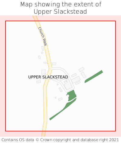 Map showing extent of Upper Slackstead as bounding box