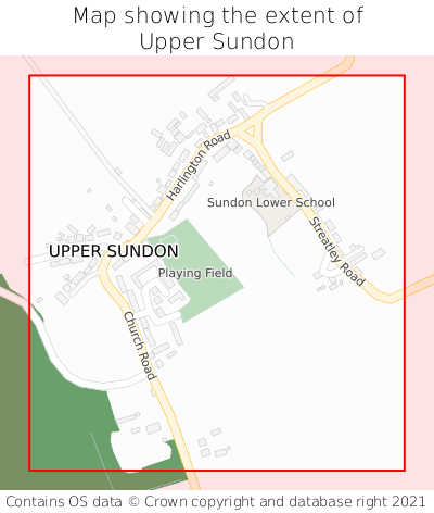 Map showing extent of Upper Sundon as bounding box