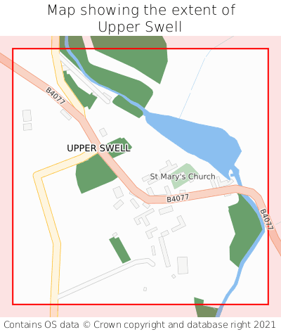 Map showing extent of Upper Swell as bounding box