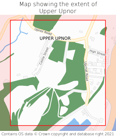 Map showing extent of Upper Upnor as bounding box