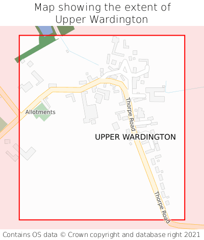 Map showing extent of Upper Wardington as bounding box
