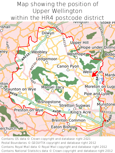 Map showing location of Upper Wellington within HR4