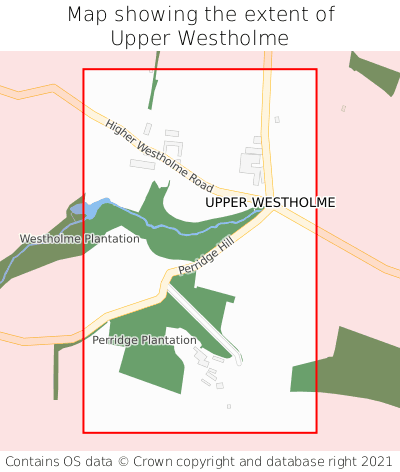 Map showing extent of Upper Westholme as bounding box