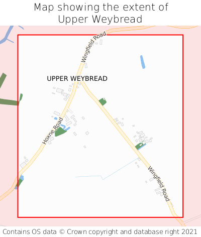 Map showing extent of Upper Weybread as bounding box