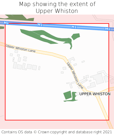 Map showing extent of Upper Whiston as bounding box