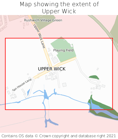 Map showing extent of Upper Wick as bounding box