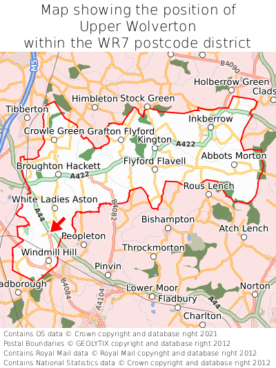 Map showing location of Upper Wolverton within WR7
