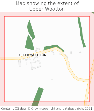 Map showing extent of Upper Wootton as bounding box