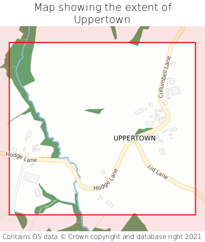 Map showing extent of Uppertown as bounding box