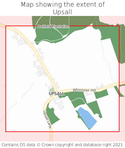 Map showing extent of Upsall as bounding box