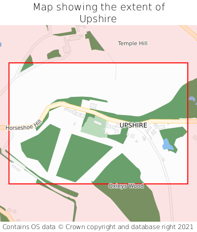 Map showing extent of Upshire as bounding box