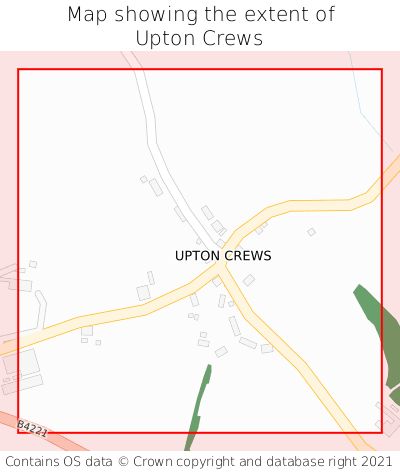 Map showing extent of Upton Crews as bounding box