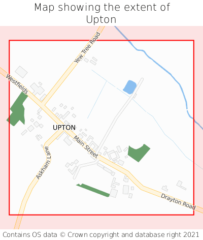 Map showing extent of Upton as bounding box