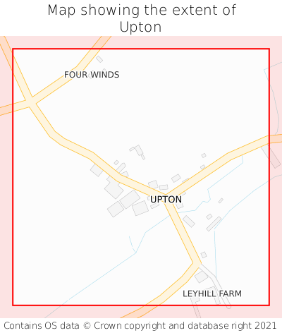 Map showing extent of Upton as bounding box