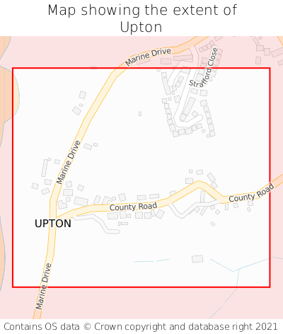 Map showing extent of Upton as bounding box