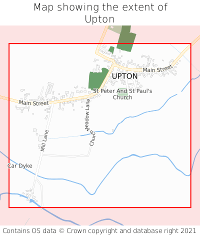 Map showing extent of Upton as bounding box