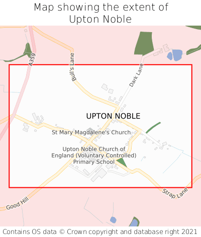 Map showing extent of Upton Noble as bounding box
