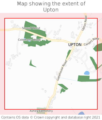 Map showing extent of Upton as bounding box