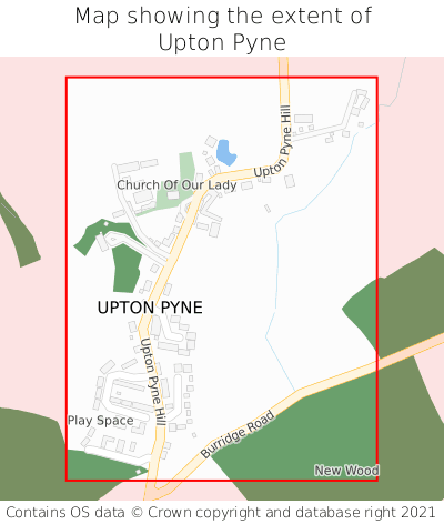 Map showing extent of Upton Pyne as bounding box