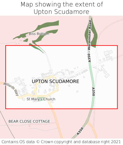Map showing extent of Upton Scudamore as bounding box