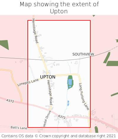 Map showing extent of Upton as bounding box