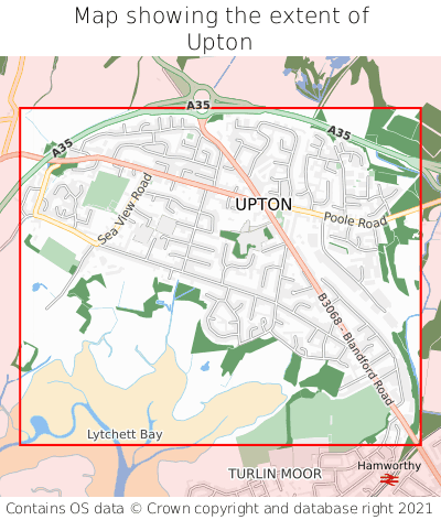 Map showing extent of Upton as bounding box