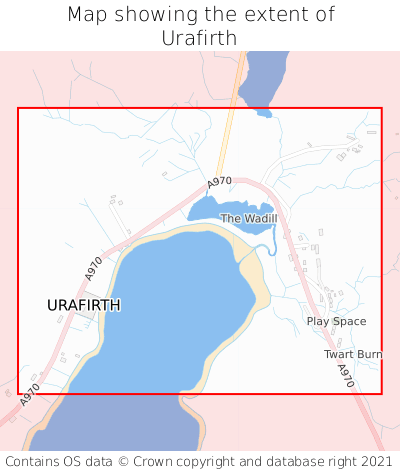Map showing extent of Urafirth as bounding box