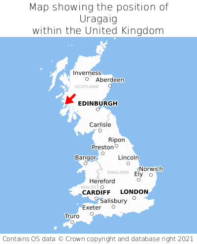 Map showing location of Uragaig within the UK