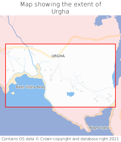 Map showing extent of Urgha as bounding box