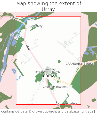 Map showing extent of Urray as bounding box